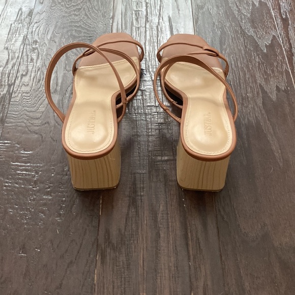 Just Fab Cognac heeled sandal - Picture 3 of 5